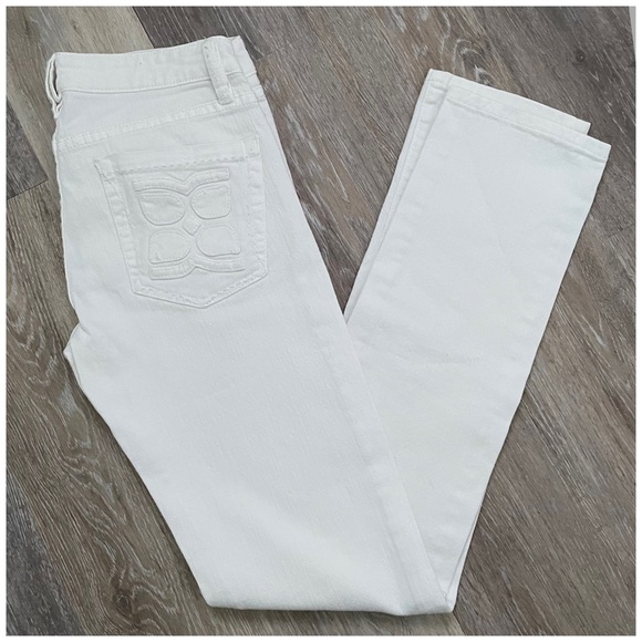 BCBGMAXAZRIA MAY FASHION SLIM WHITE JEANS - Picture 5 of 6